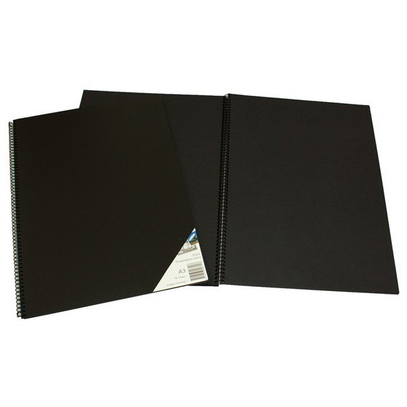 Quill Presentation Visual Art Diary 110gsm A3 90 Pages Black Paper Pack of 5