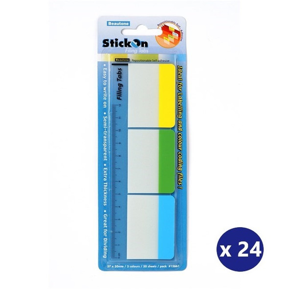 Beautone 100852290 Stick On Filing Tabs 37Mm X 50Mm 30 Sheets Assorted Box 24 | Its A Mega Thing Beautone 100852290 Stick On Filing Tabs 37Mm X 50Mm 30 Sheets Assorted Box 24 | Its A Mega Thing