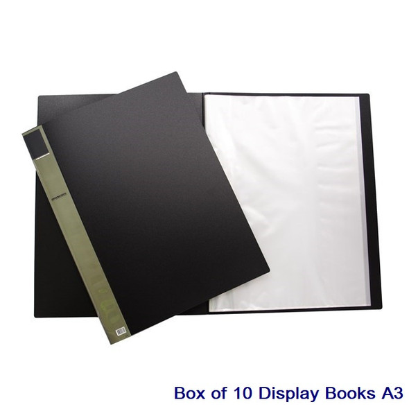 Foldermate Display Book Fixed Dot PP A3 20 Pockets Black Box 10