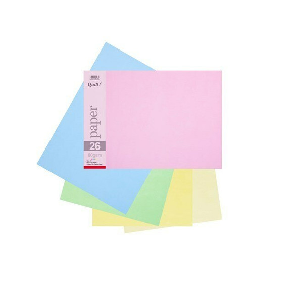 Quill Coloured Paper 80gsm A3 Pastel Assorted Pack of 150