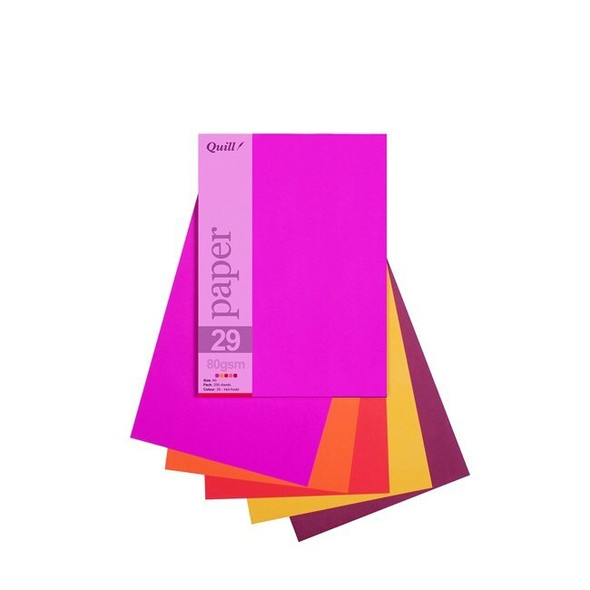 Quill Coloured Paper 80gsm A5 Hot Assorted Pack of 250