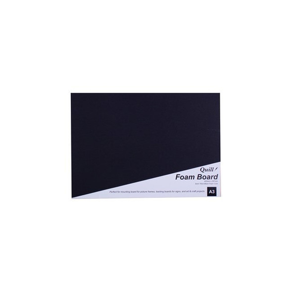 Quill Foam Board 5mm A3 Black Pack of 5