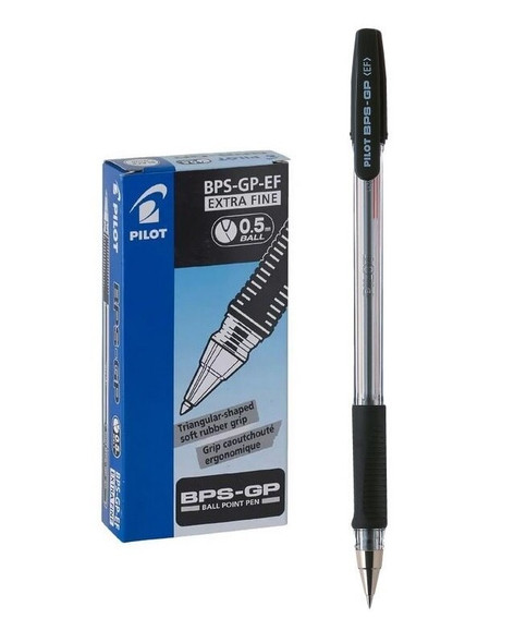Pilot BPS-GP The Ballpoint Stick Grip Pen Extra Fine Black Box of 12