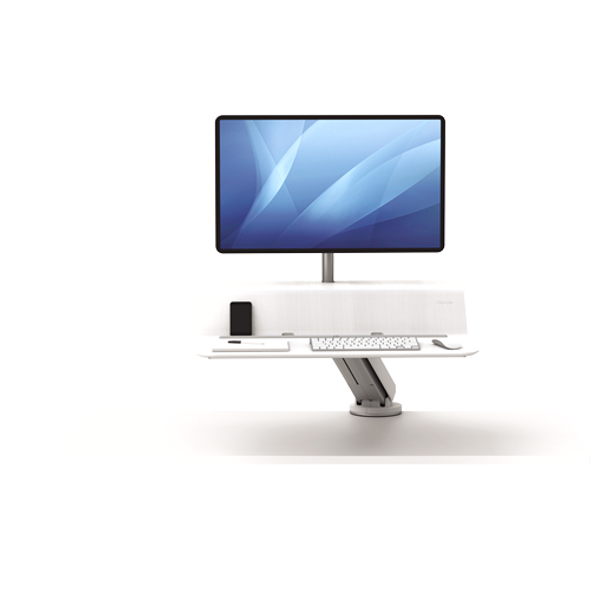 Lotus RT Sit Stand Workstation Single White Fellowes