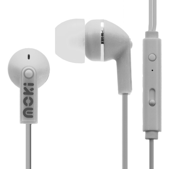 Moki Noise Isolation Earphones with Mic White