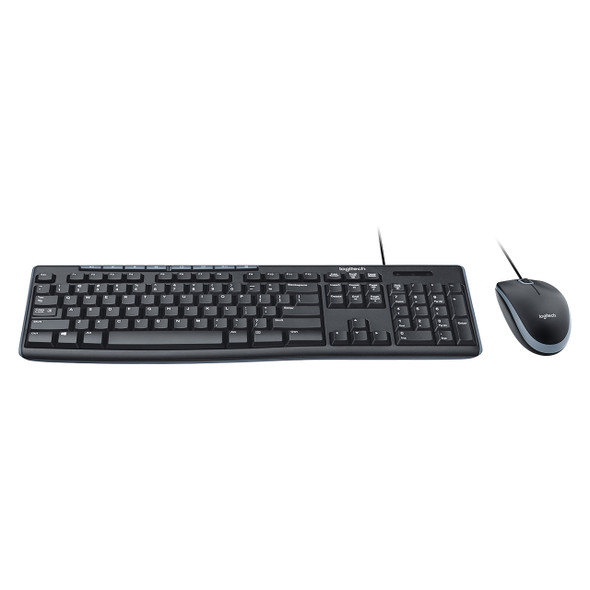 Logitech USB Wired Keyboard and Mouse Combo Black MK200