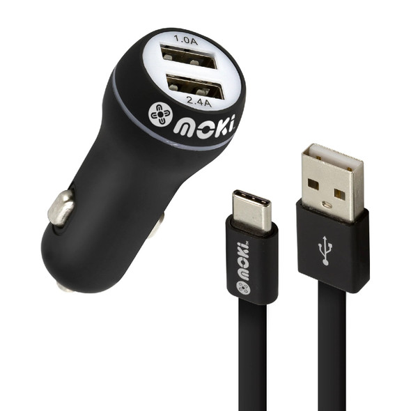 Moki Car Charger Type-C to USB SynCharge Cable