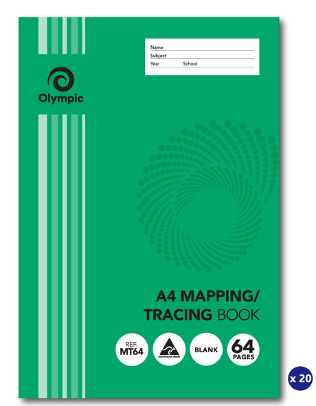 Olympic Mapping and Tracing Book A4 64 Pages Blank Stapled Pack of 20