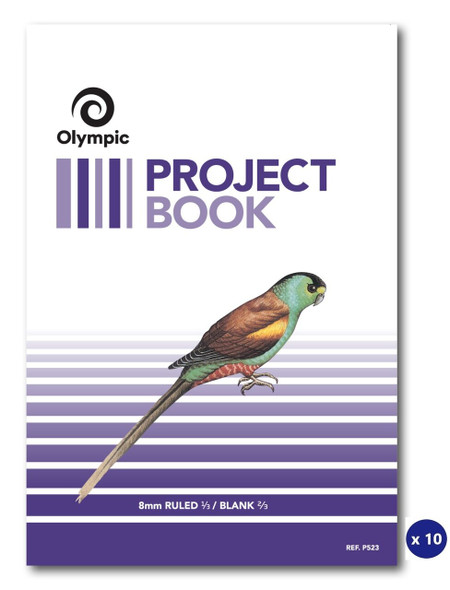 Olympic Project Book 24 Pages 8mm Feint Stapled Pack of 10