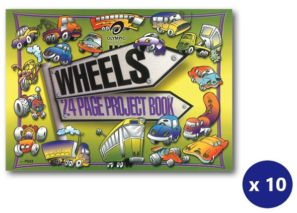 Olympic Wheels Project Book 24 Pages 8mm Feint Stapled Pack of 10