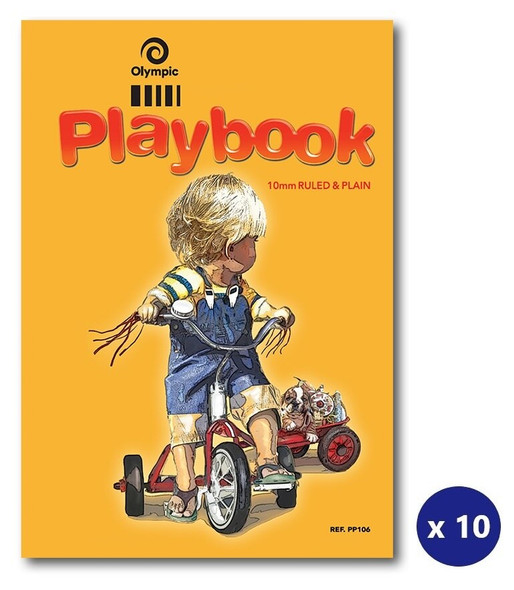 Olympic Playbook 64 Pages 10mm Feint Blank Stapled Pack of 10