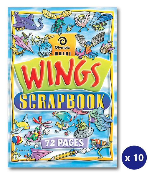 Olympic Wings Scrap Book 72 Pages Blank Stapled Pack of 10