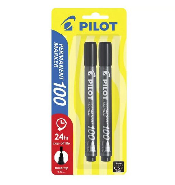 Pilot 636397 Sca-100 Permanent Marker Bullet Tip 1.0Mm Black 2Pk | Its A Mega Thing