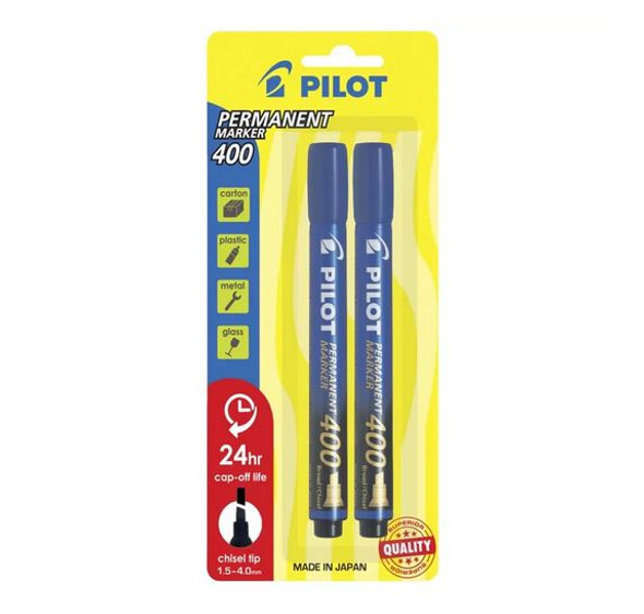 Pilot 636404 Sca-400 Permanent Marker Chisel Tip Blue 2Pk | Its A Mega Thing