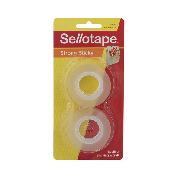 Sellotape Sticky Tape Roll Small 18mm x 25m 2 Rolls Pack of 6 Hangsell