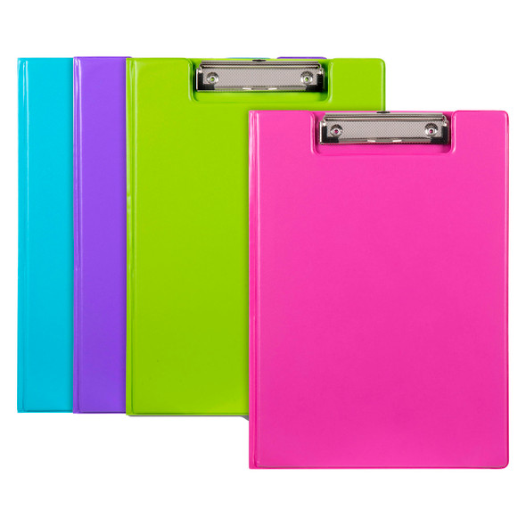 Marbig Clipfolder Polypropylene A4 Summer Colours Assorted Box of 12