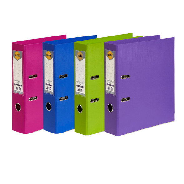 Marbig Lever Arch File PE Linen A4 Assorted