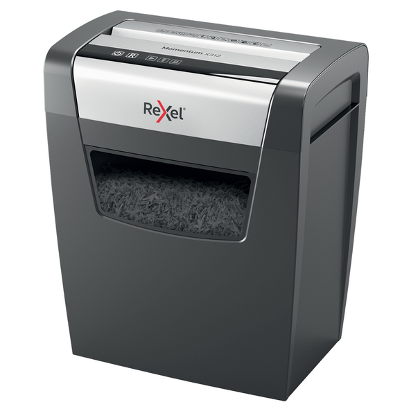 Rexel Momentum X312 Black Cross Cut Paper Shredder