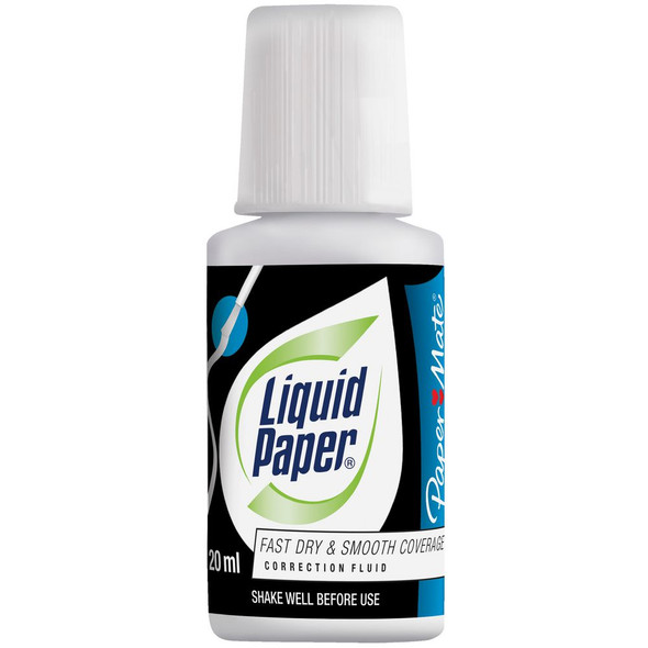 Liquid Paper S20022084 Correction Fluid Bottle – 20ml with Brush Applicator
