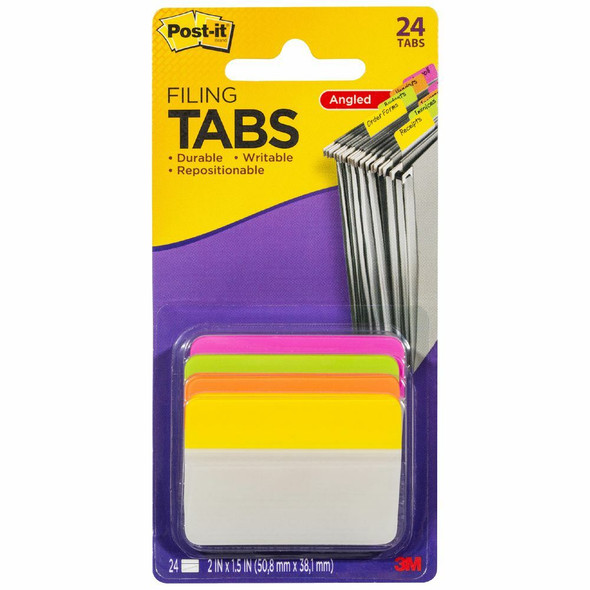 Post-it Durable Tabs Pink Lime Orange 50 x 38mm 686A-PLOY