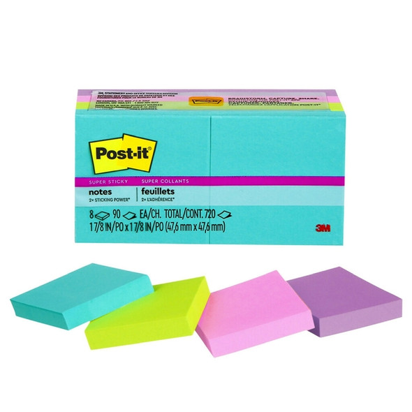 3M Post-it Super Sticky Notes Rio Collection 8 Pack 51mm x 51mm 3M Post-it Super Sticky Notes Rio Collection 8 Pack 51mm x 51mm