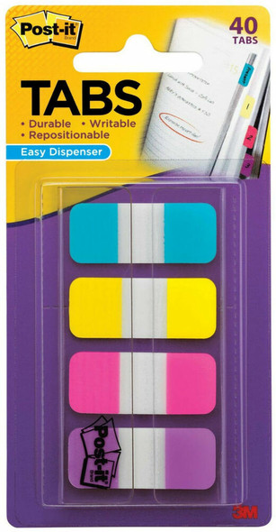 Post-it Durable Tabs Aqua Yellow Pink Violet 15 x 38mm 676-AYPV