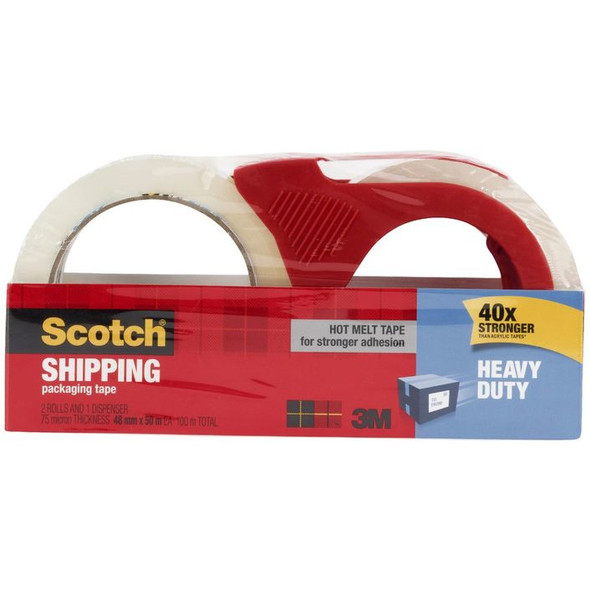 Scotch Dispenser and Heavy Duty Tape 2 Rolls 3850-2-1RDAU 48mm x 50m Clear