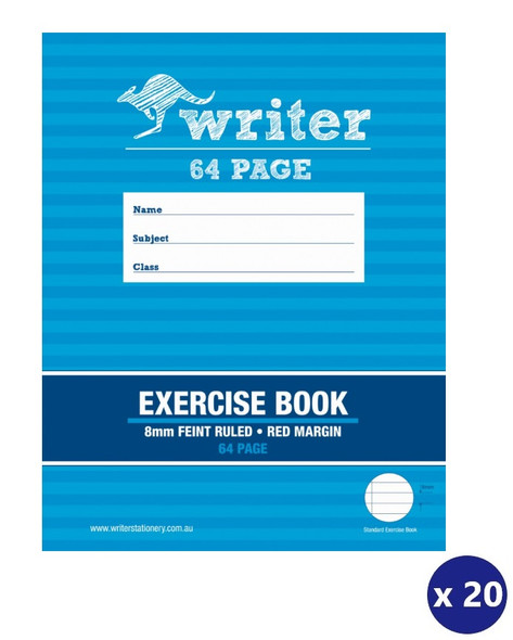 Writer EB6101 exercise book 225 x 175 mm with ruled pages and board cover pack of 10