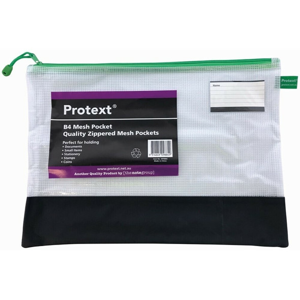 Protext Mesh Pouch B4 with Note Card Holder Assorted Zipper