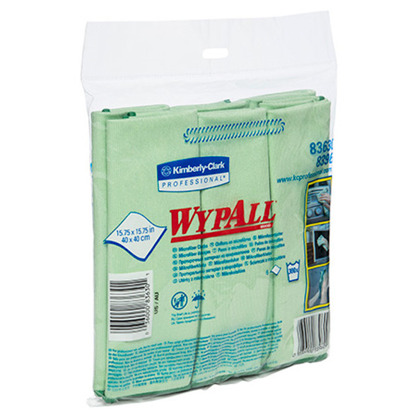 WypAll Microfibre Cloths 40cm x 40cm Green 6 Cloths Pack of 4