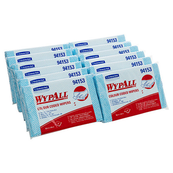 WypAll Colour Coded Heavy Duty Cloth Wiper Blue 20 Wipers Packs of 12