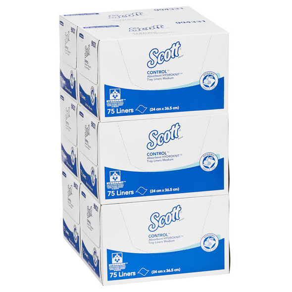 Control Absorbent Hydroknit Medium Tray Liners White 75 Sheets Packs of 6 Scott