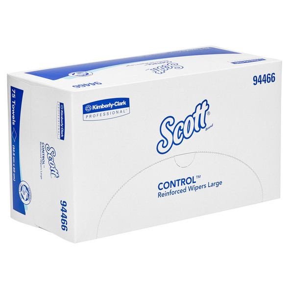 Scott Control Reinforced Large Wipers White 75 Sheets Packs of 6