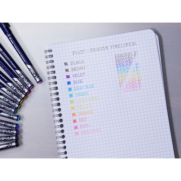 Pilot FriXion Light Blue Fineliner Pen Box of 12
