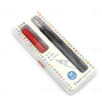 Pilot Kakuno BegreeN Grey Barrel Medium Nib Fountain Pen Red