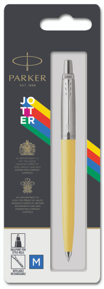 Parker Jotter Original Ballpoint Pen Yellow and Chrome Trim Medium Tip