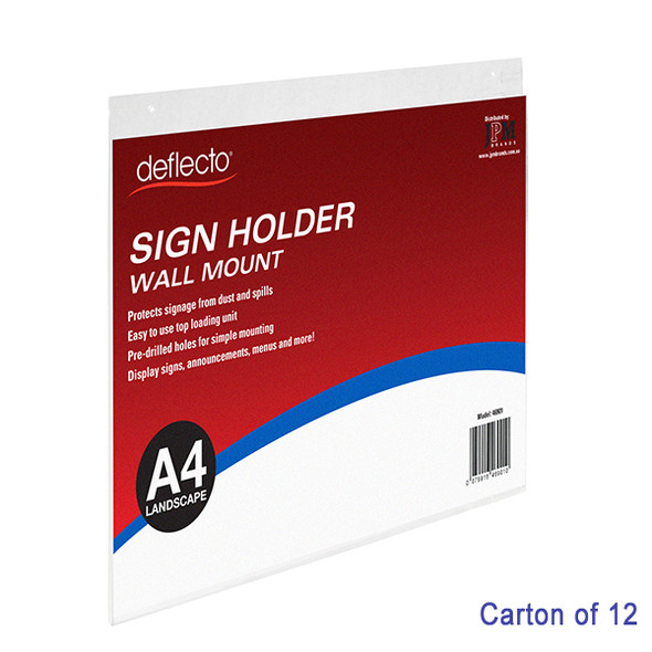 Bulk A4 Landscape Wall Mount Sign Holders Carton of 12 Blueprint