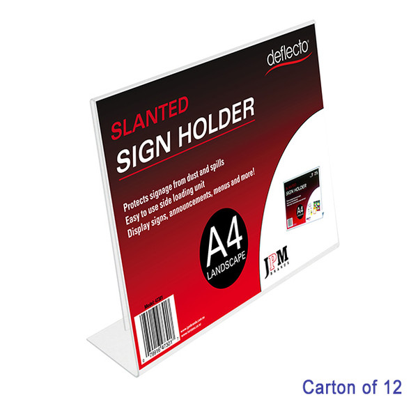 Bulk A4 Landscape Slanted Sign Holders Carton of 12 Blueprint
