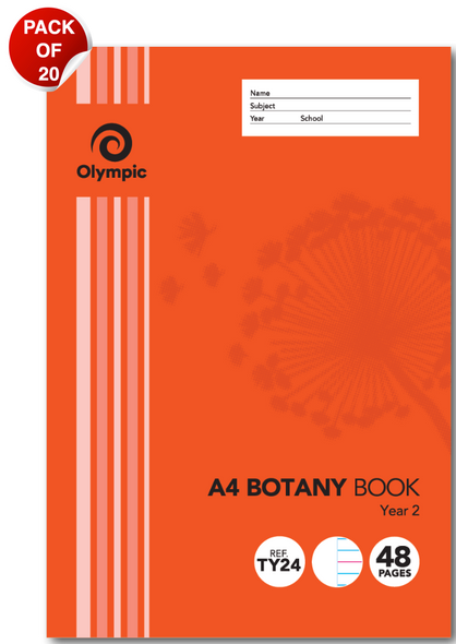 Olympic Botany Book A4 48 Pages QLD Year 2 Ruling Stapled Pack of 20