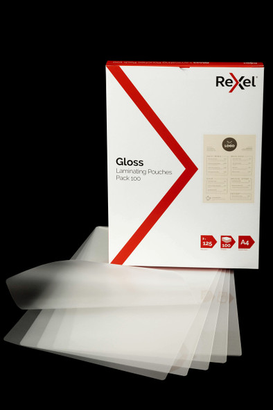 Rexel Gloss Laminating Pouch A4 125 Micron Pack of 100