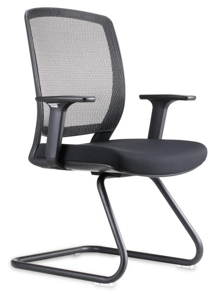 Rapidline Hartley Visitor Medium Mesh Back Chair Black Fabric