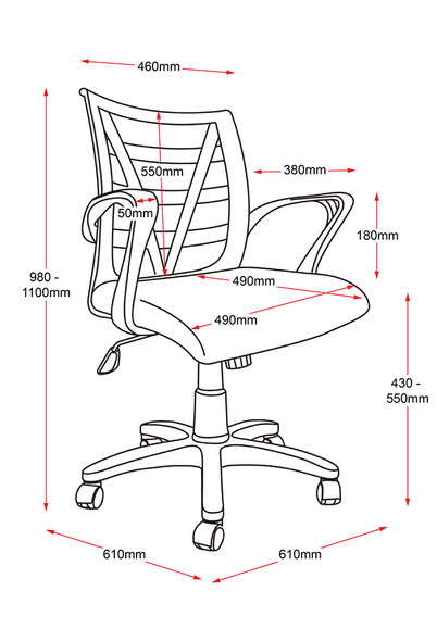 Rapidline Vienna Chair Mesh Back with Arms Black Fabric