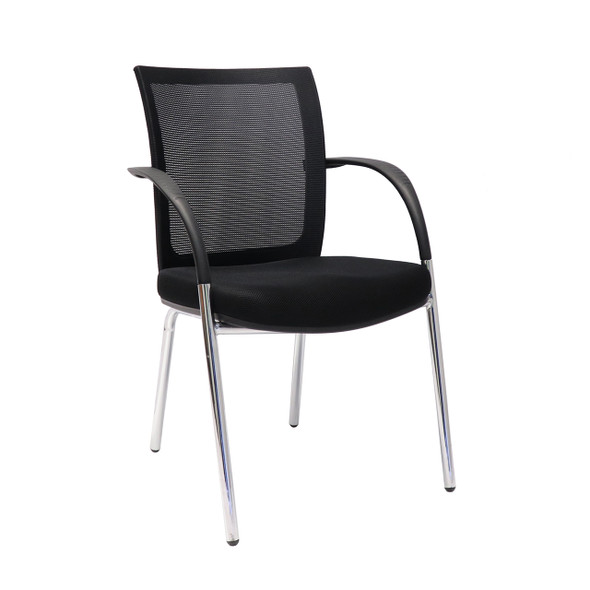 Rapidline WMV Mesh Back Black Visitor Chair with Arms
