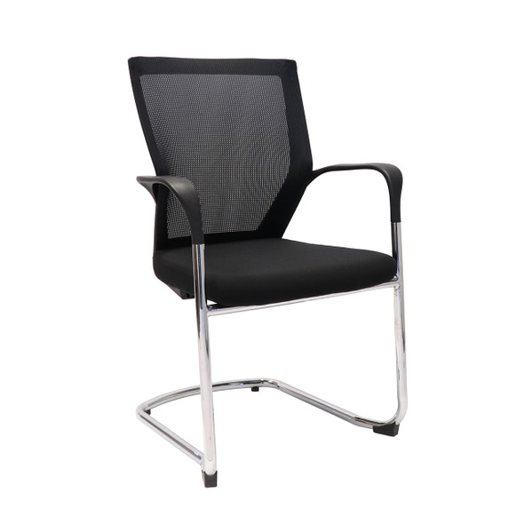 Rapidline WMCC Black Mesh Back Visitor Chair with Arms