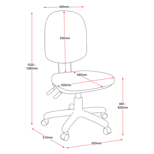 Rapidline EG100CH Operator Chair Heavy Duty High Back Commercial Grade Black Fabric
