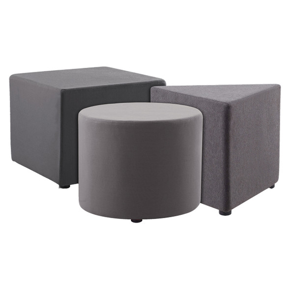 Rapidline Mars Ottoman Triangle Charcoal Fabric