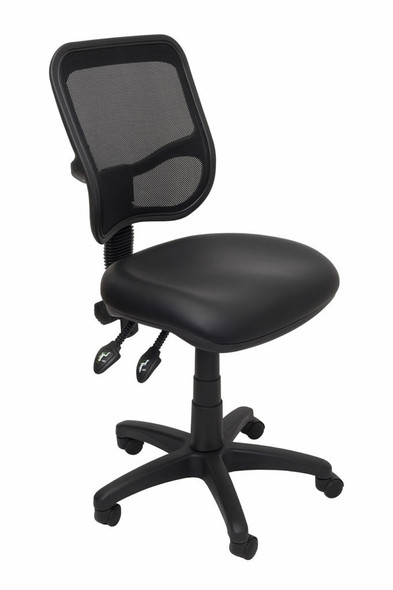Rapidline EM300 Medium Mesh Back Operator Chair Black PU