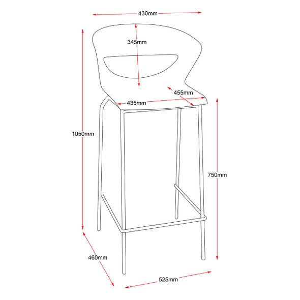 Rapidline Taurus Hospitality Stool Indoor with Footrest Bar White