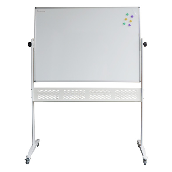 Rapidline Porcelain Mobile Whiteboard 1200 x 15 x 900mm Aluminium Frame