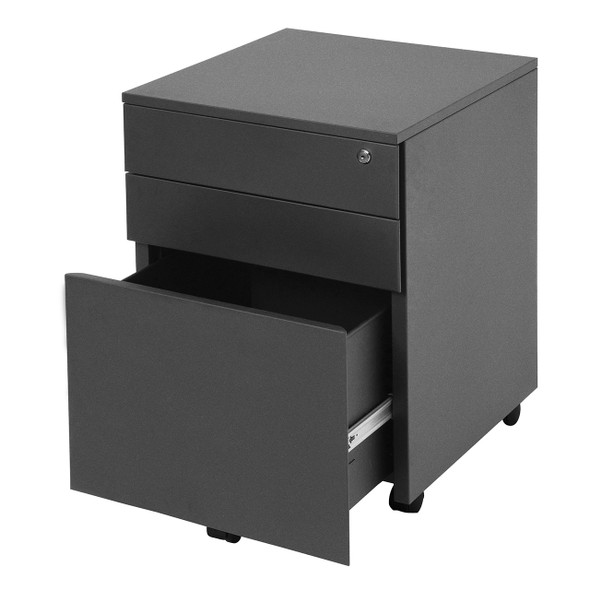 Rapidline Graphite Go Steel Mobile Pedestal 3 Drawer